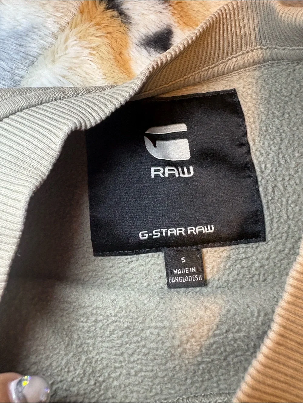 G-Star Men's Taupe Crewneck Sweatshirt with Black Logo